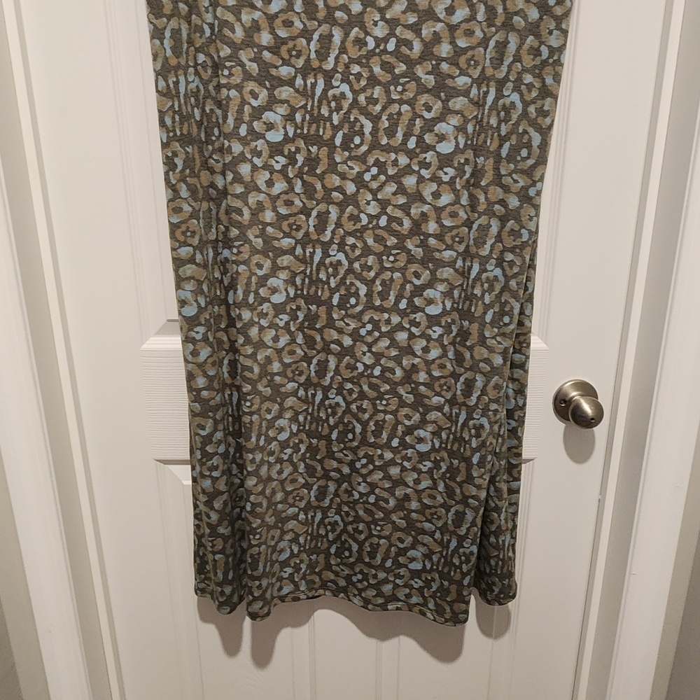 Cato Leopard Print Midi Dress - Brown and Blue